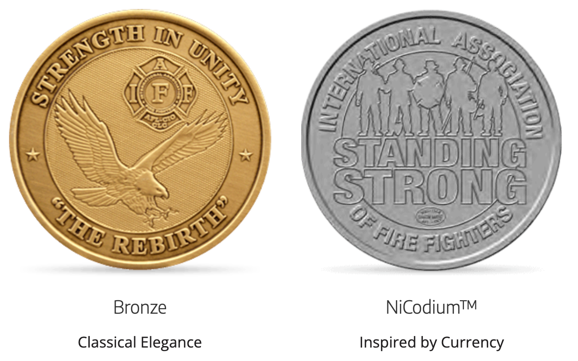 Bronze NiCodium Materials Made in USA Challenge Coins